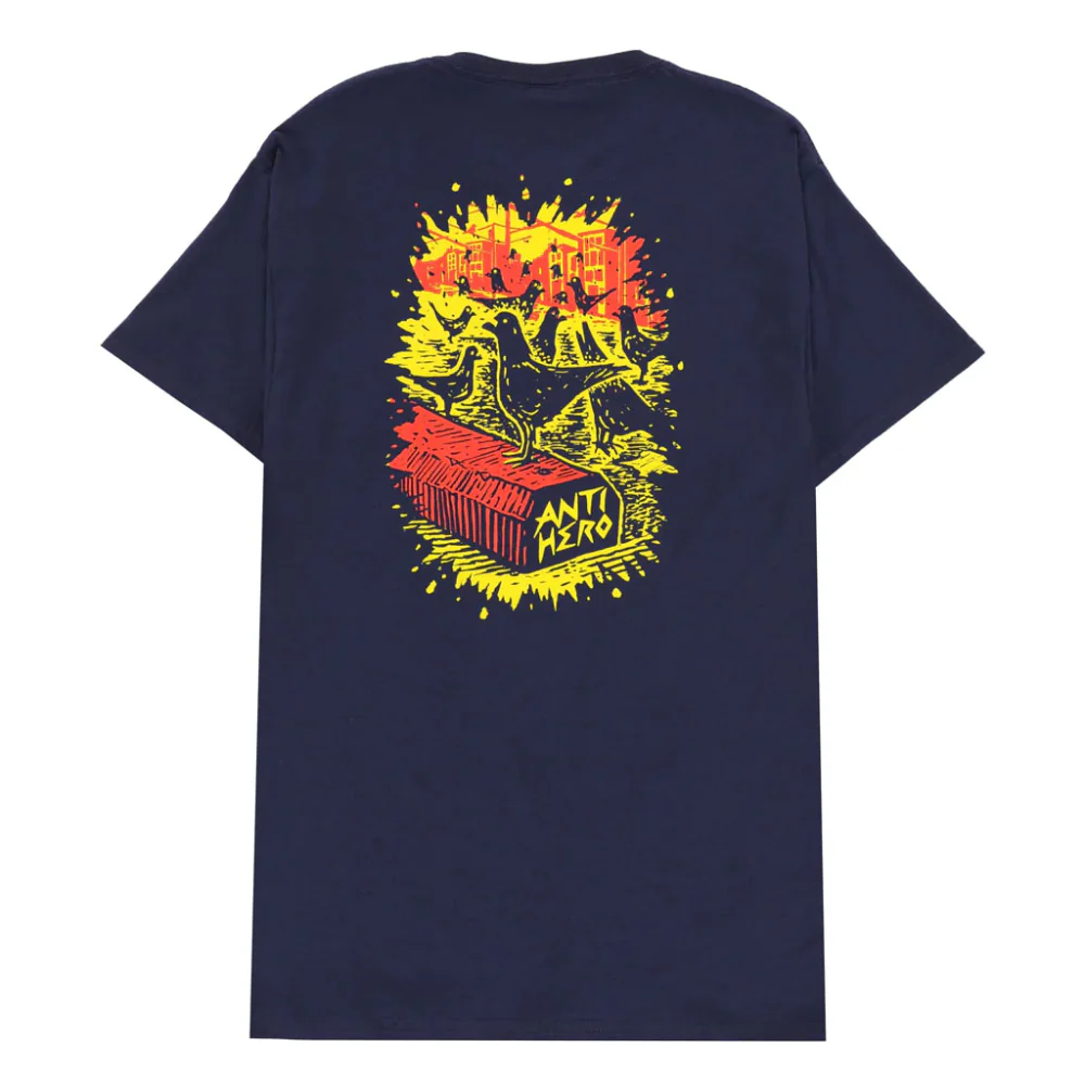 Anti Hero Curb Pigeon Pocket T-Shirt Navy - Image 2