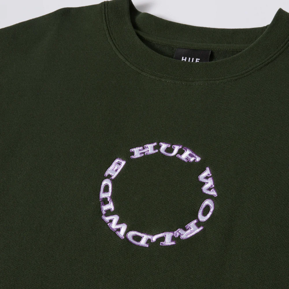 Huf Hard Note Crewneck Hunter Green - Image 2
